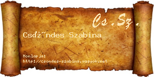 Csöndes Szabina névjegykártya