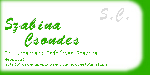 szabina csondes business card